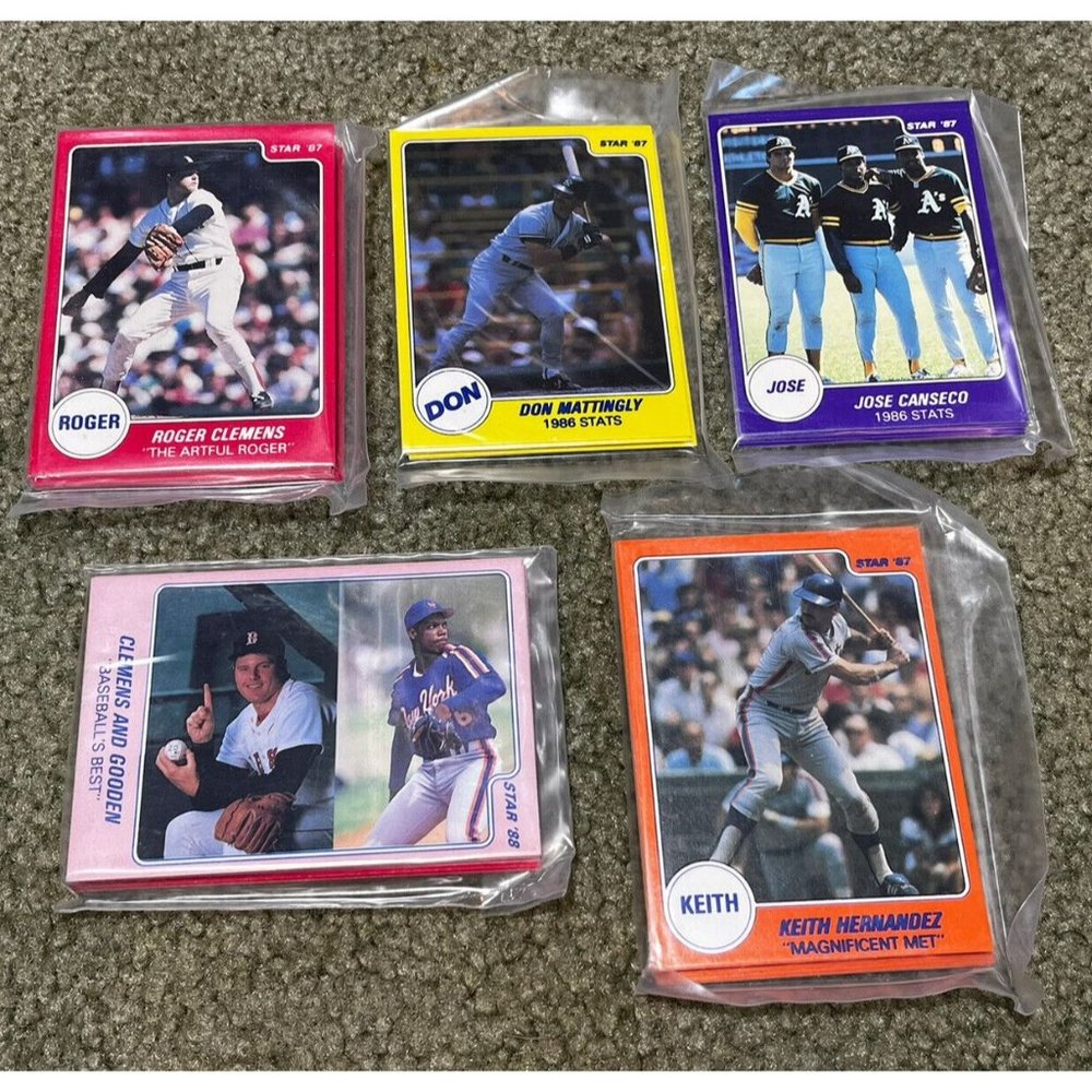 5 Mint 1987 STAR Card Sets Jose Canseco, Roger Clemens, Gooden, Mattingly, + Lot